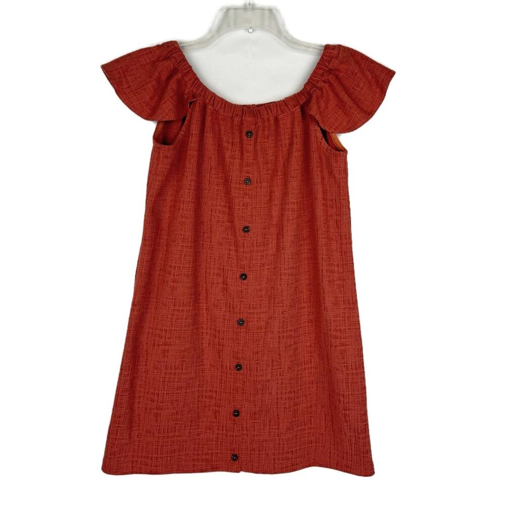 Madewell Orange Textured Butterfly Sleeve Mini Cotton Blend Sundress Women Small